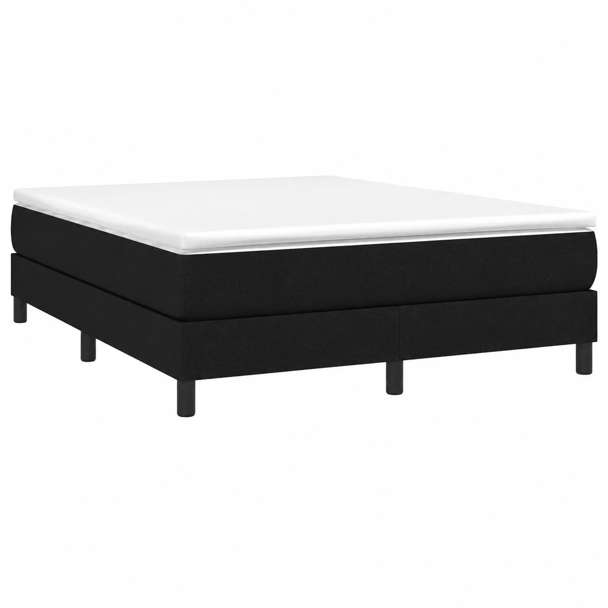 Estructura de Cama Tapizada Negra 140x190 cm para Dormitorio