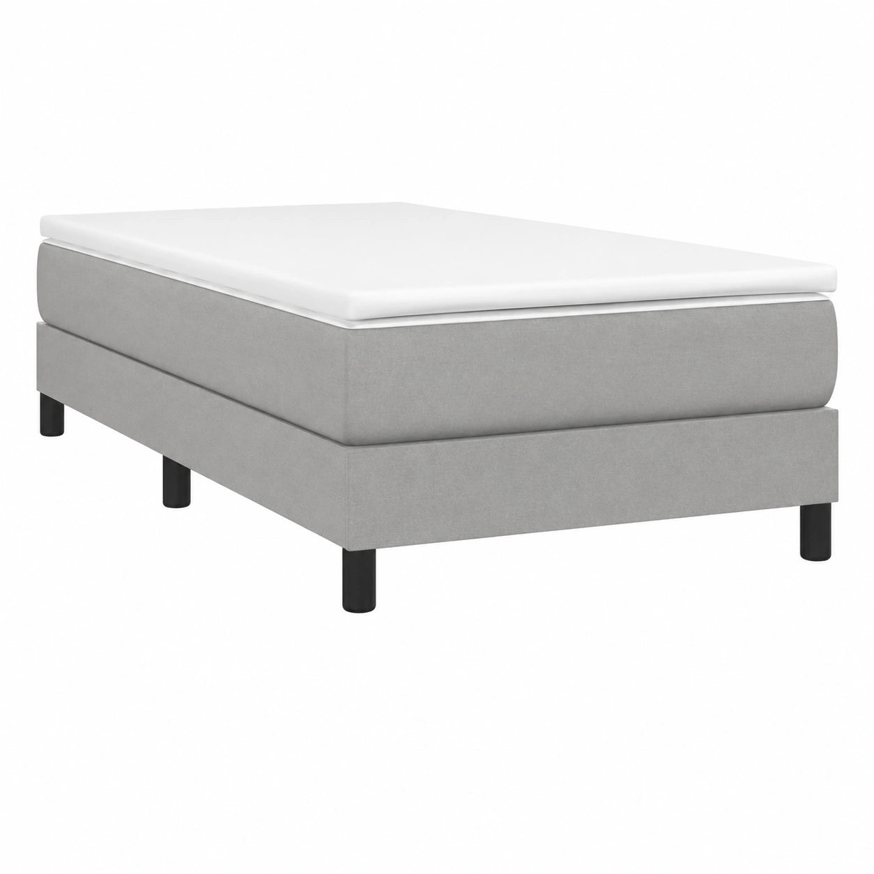 Cama Tapizada Individual 80x200 cm en Tela Gris Claro