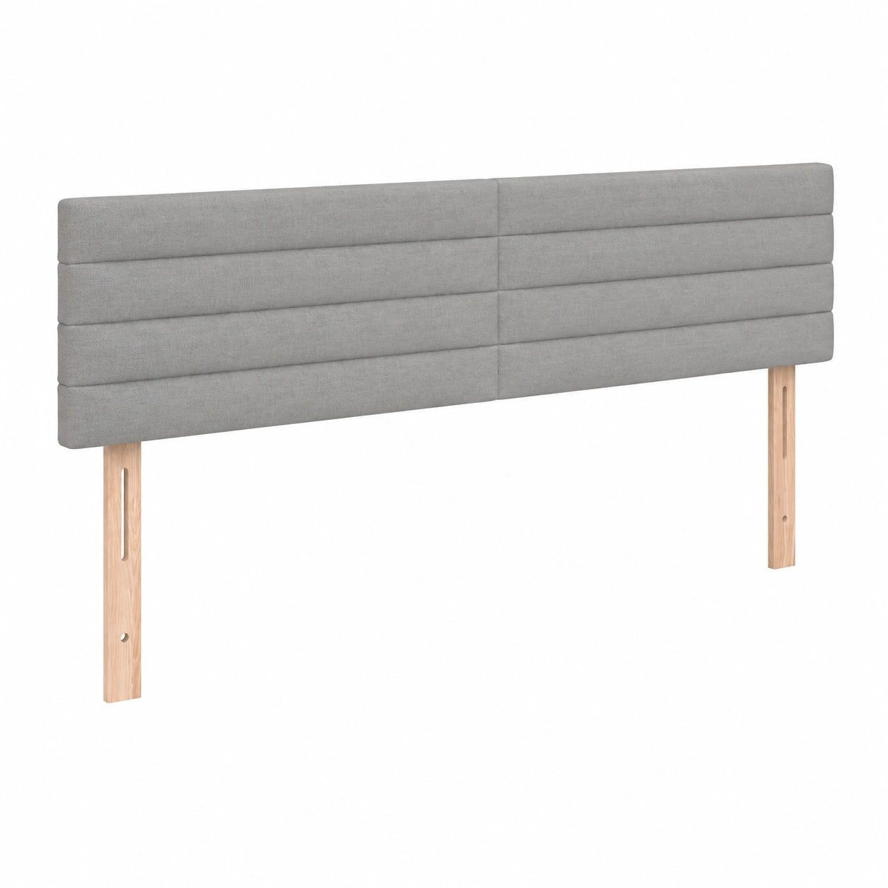 Cabecero Tapizado LED para Cama de Matrimonio, Tela Gris Claro, 200x5x78/88 cm