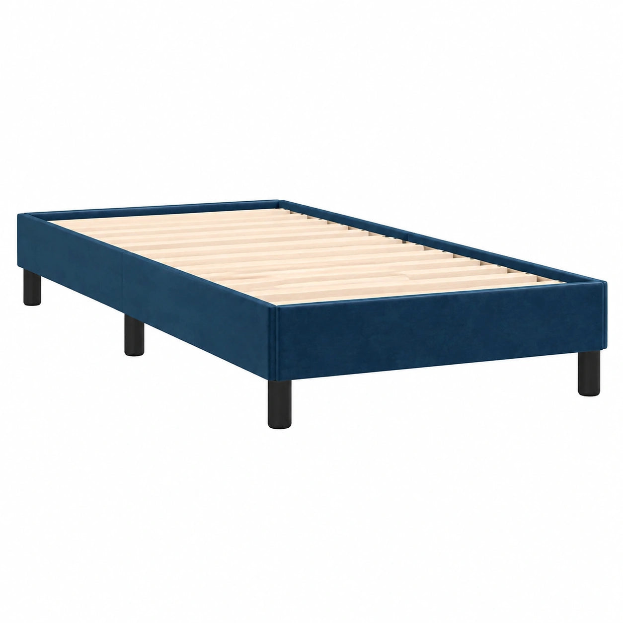Cama Tapizada de Terciopelo Azul 90x190 cm para Dormitorio