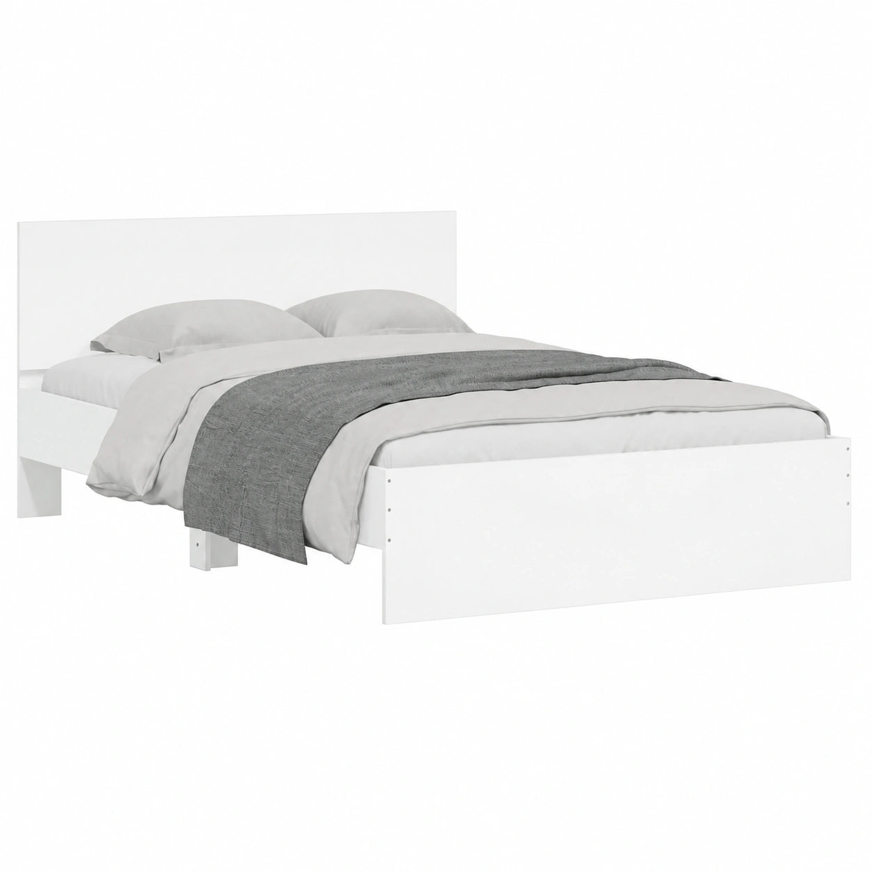 Cama con Cabecero y Luces LED de 120x190 cm en Blanco