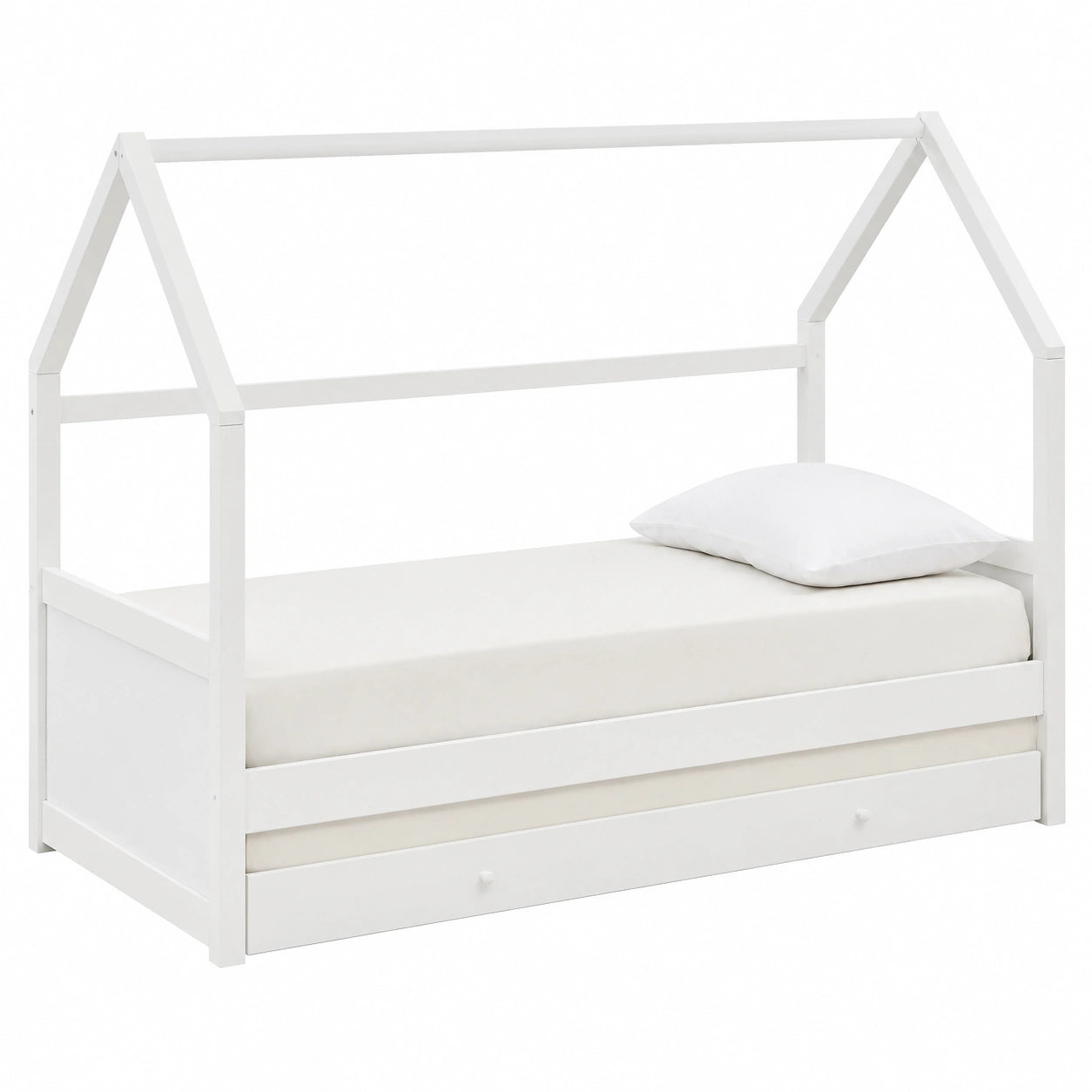 Cama Nido Infantil de Pino Blanco 90x190cm - Modelo Hurra