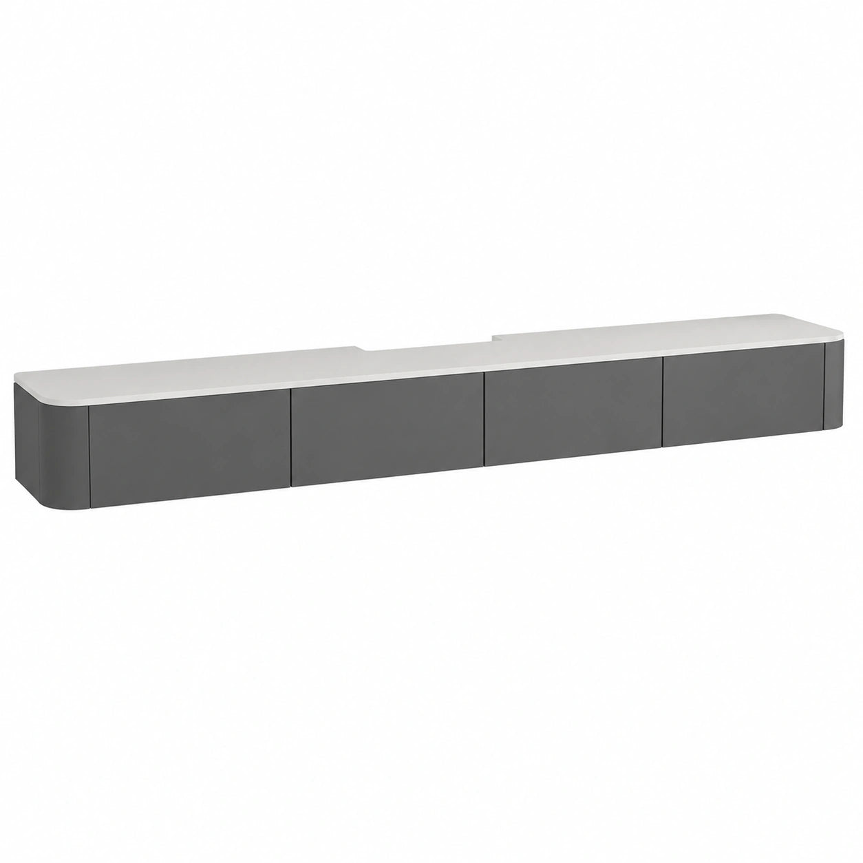 Soporte de TV de pared moderno con consola flotante de almacenamiento