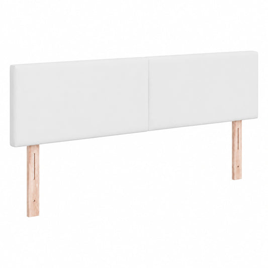 Cabecero Tapizado con LED para Cama Matrimonial, Cuero Sintético Blanco, 200x5x78/88 cm