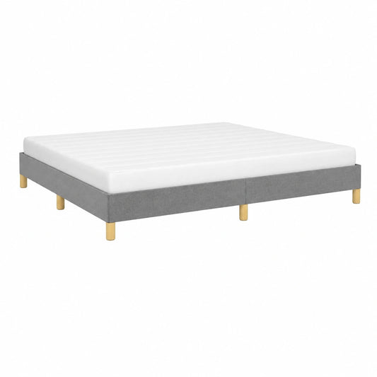 Cama Matrimonial Tapizada de Tela Gris Oscuro con Somier 180x200 cm