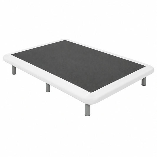 Base Tapizada en Polipiel Blanca con Sistema Antirruido y Estructura Robusta - 120x190 cm