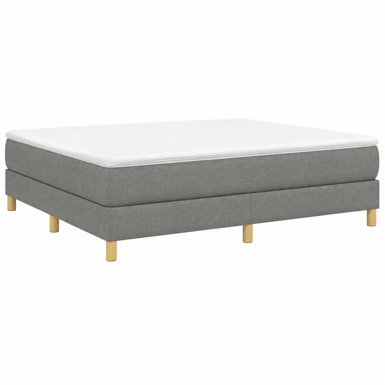 Cama Tapizada de Tela Gris Oscuro con Somier de Listones 160x200 cm para Dormitorio