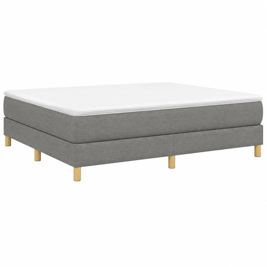 Cama Tapizada de Tela Gris Oscuro con Somier de Listones 160x200 cm para Dormitorio