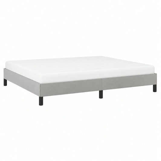 Cama Matrimonial Tapizada de Tela Gris Claro 160x200 cm para Dormitorio