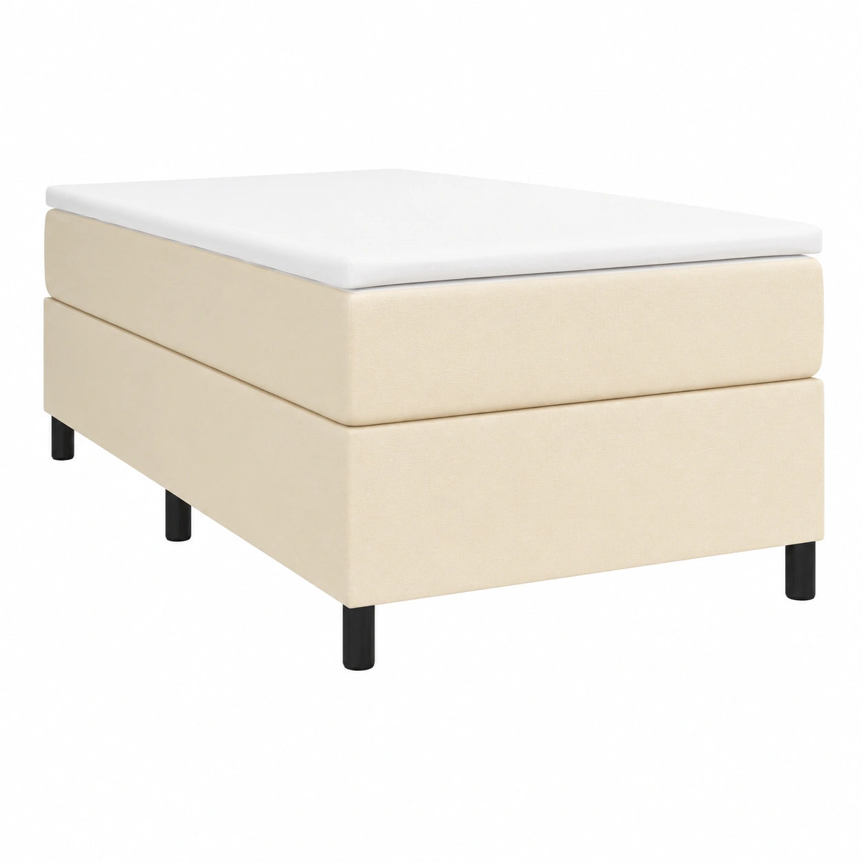 Cama Tapizada Crema 90x190 cm con Somier de Listones