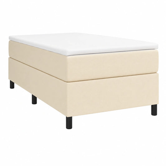 Cama Tapizada Crema 90x190 cm con Somier de Listones