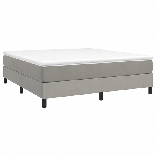 Cama Matrimonial Tapizada en Terciopelo Gris Claro 180x200 cm para Dormitorio