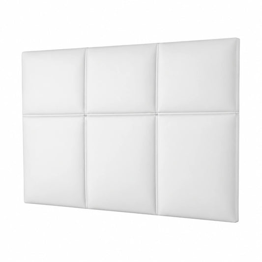 Cabecero Tapizado de Polipiel Blanco 100x100 cm para Cama Individual
