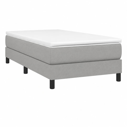 Cama Tapizada Individual 80x200 cm en Tela Gris Claro