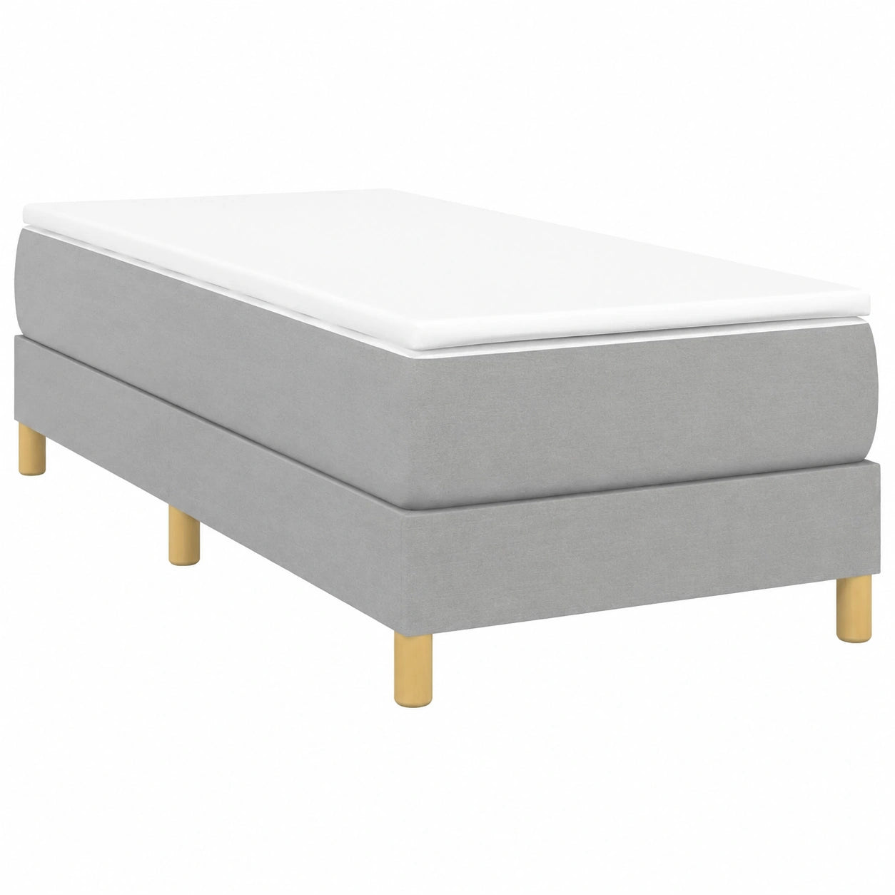 Base de Cama Tapizada Gris Claro 80x200 cm con Somier de Listones VidaXL