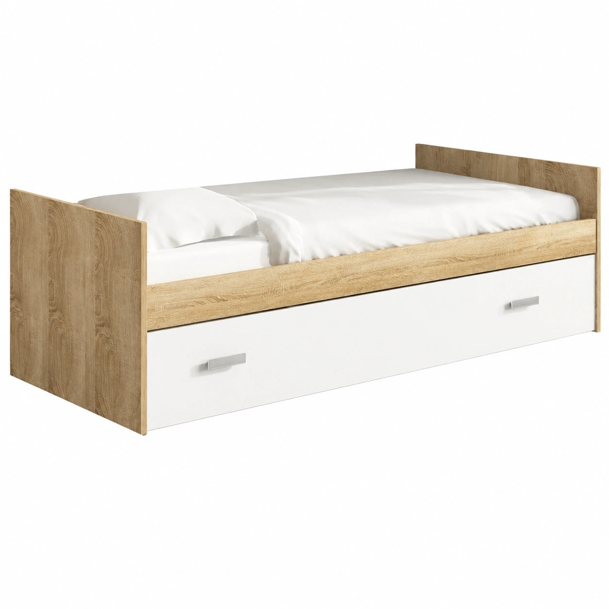 Cama Nido Blanca y Cambrian con Almacenaje, 98x58x202 cm