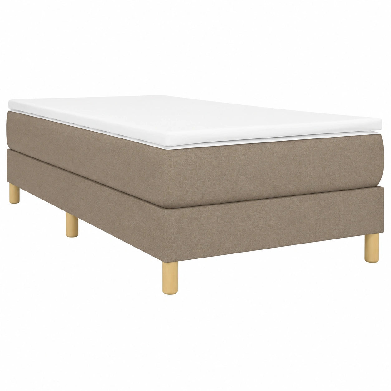 Cama Individual Tapizada con Somier de Listones 80x200 cm Tela Gris