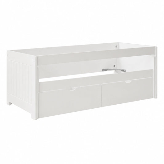 Cama Nido Juvenil 90x190 cm con Cajones, Ahorro de Espacio en Madera Blanca MDF