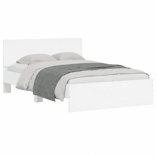 Cama con Cabecero y Luces LED de 120x190 cm en Blanco