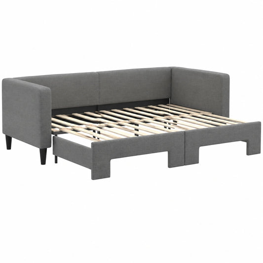 Sofá Cama Nido de Tela Gris Oscuro 90x200 cm - vidaXL