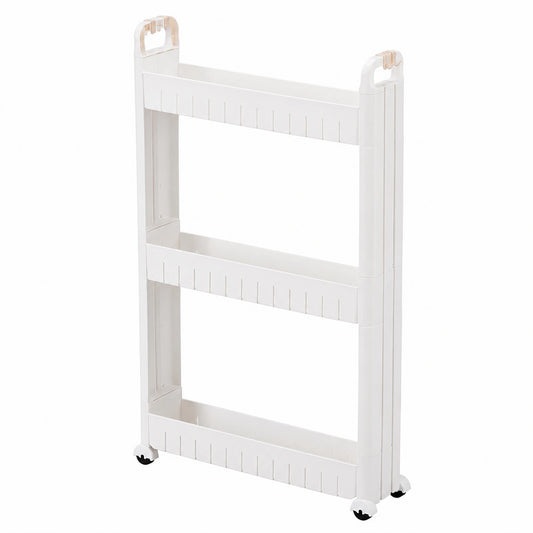 Carro de Almacenamiento de 3 Niveles Multiusos para Cocina y Baño, Color Blanco