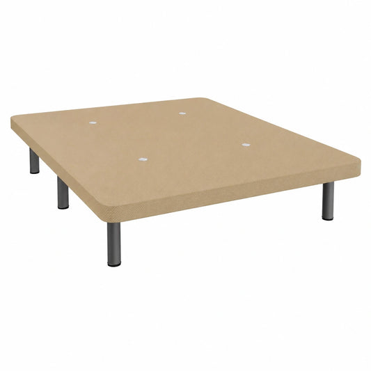 Base de Cama Reforzada con Barras Transversales y Patas Metálicas, Beige 105 x 190