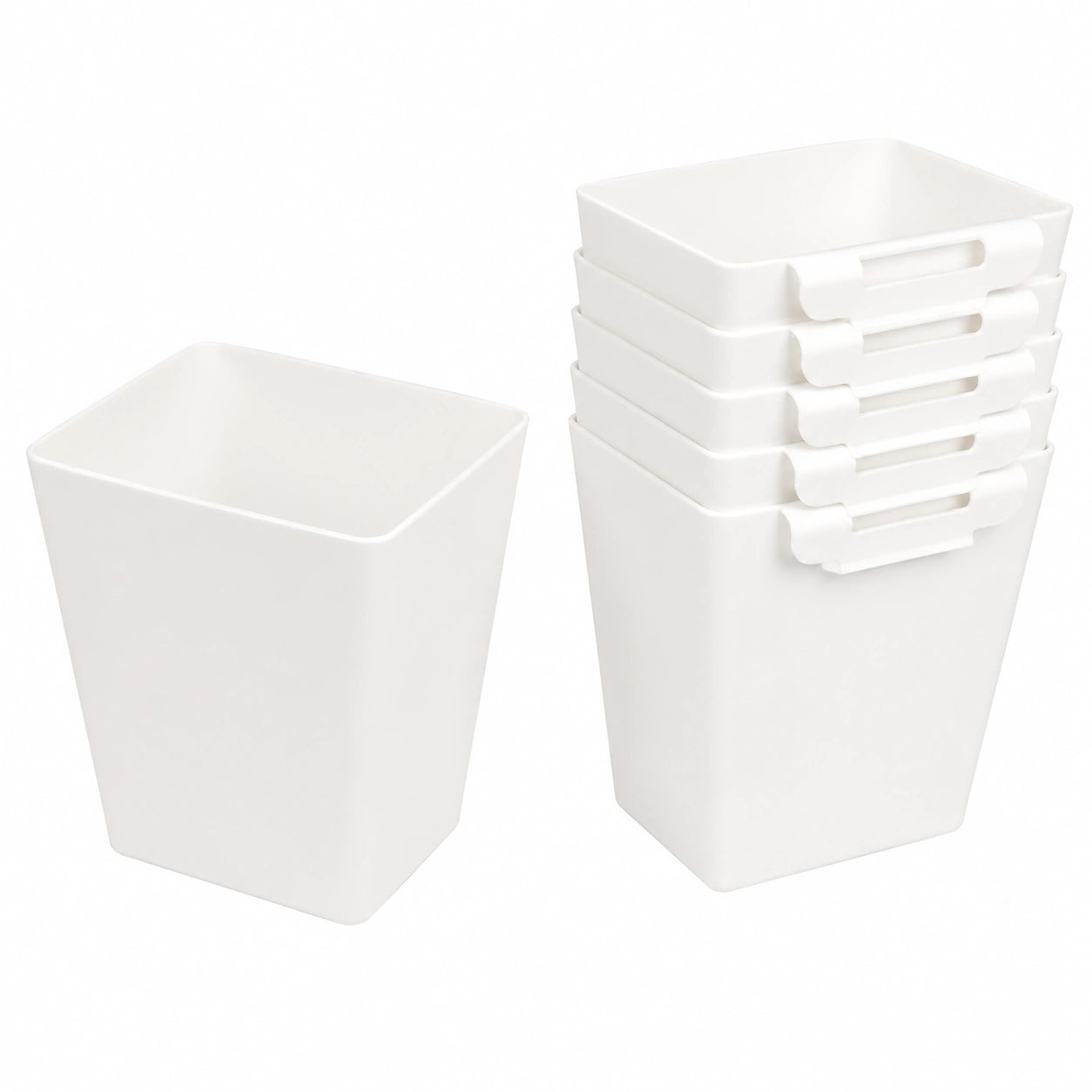 Set de 6 Soportes para Carrito Rodante, Accesorios y Ganchos para Almacenamiento (Blanco)