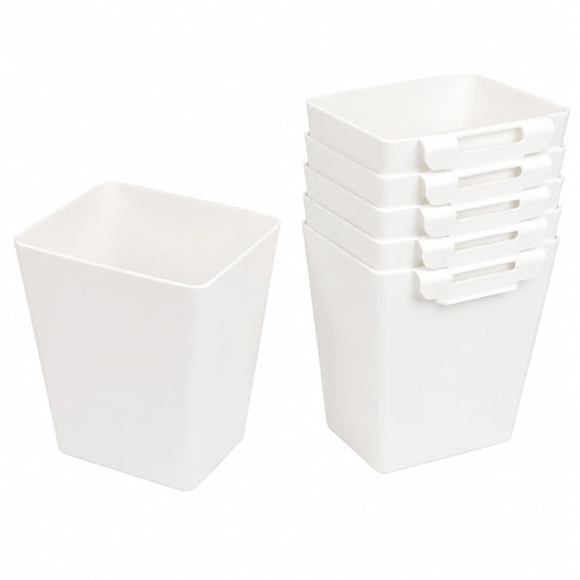 Set de 6 Soportes para Carrito Rodante, Accesorios y Ganchos para Almacenamiento (Blanco)