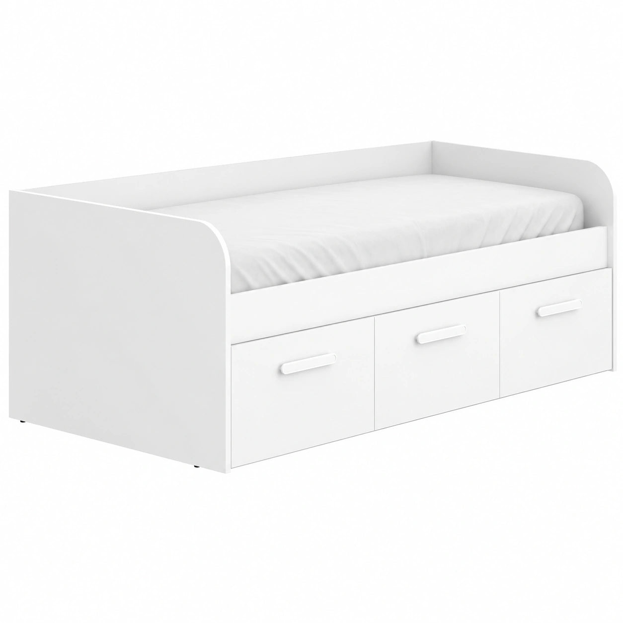 Cama Nido Blanca con Almacenaje de Tres Cajones 60x195x97 cm - Grupo Rimobel