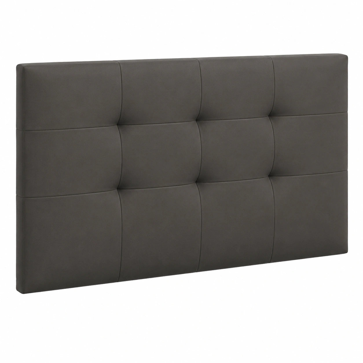 Cabecero de Cama 135 cm en Polipiel Acolchado Moderno y Resistente - Modelo Texas (Gris)