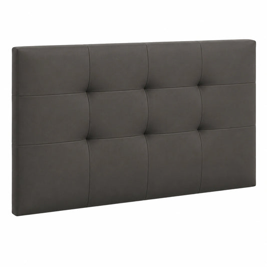 Cabecero de Cama 135 cm en Polipiel Acolchado Moderno y Resistente - Modelo Texas (Gris)