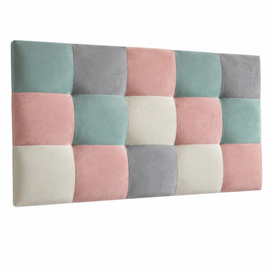 Cabecero de Cama con Tela Antimanchas y Diseño Capitoné Tablet Patchwork para Camas de 135/150 cm